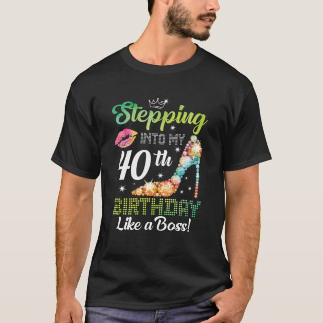 T-shirt Passez à mon 40e anniversaire comme un patron Drôl (Devant)