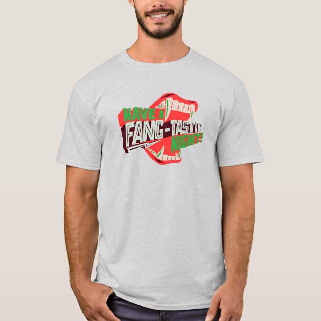 T-shirt Passez une soirée fang-tastic Halloween Vampire Pu (Devant)