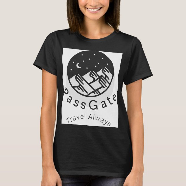 T-shirt PassGate Voyage Toujours Chemise T Noir Femmes (Devant)