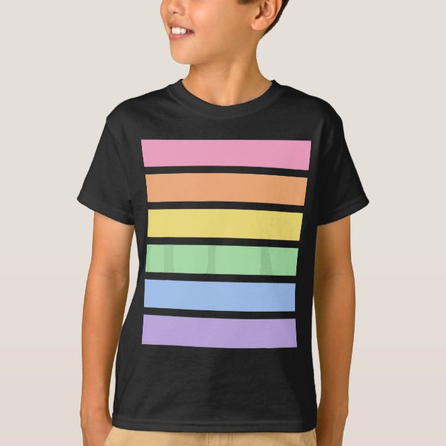 T-shirt Pastel arc-en-ciel rayé (Devant)