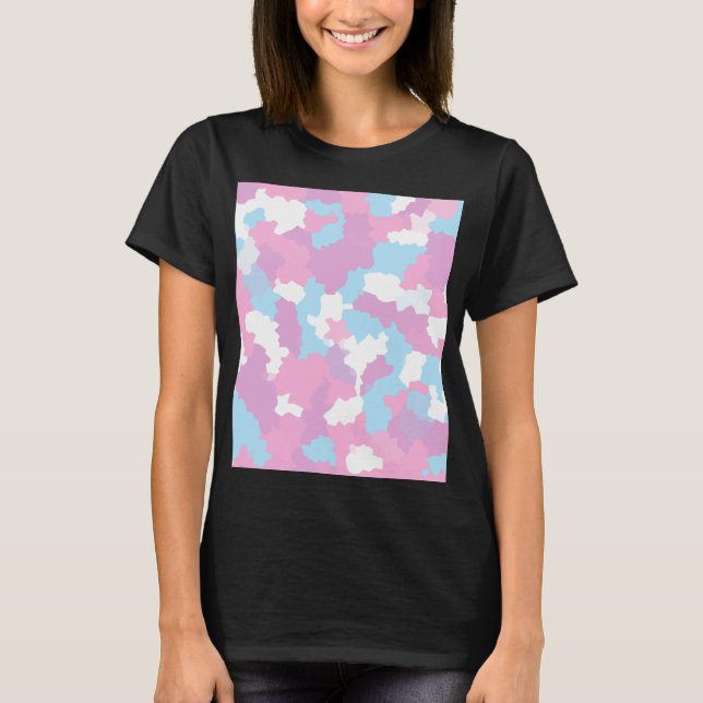 T-shirt Pastel Camouflage Motif d'art Abstrait (Devant)