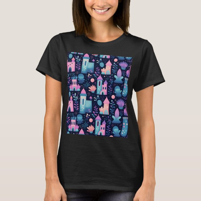 T-shirt Pastel Châteaux Dreamy Fairy Tale (Devant)