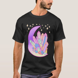 T-shirt Pastel Goth Crystal Cluster brillant Lune Kawaii W