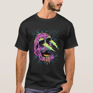 T-shirt Pastel Goth Lightning Skull Head Grunge Core Gothi