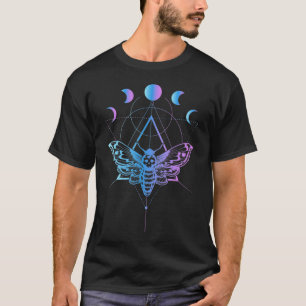 T-shirt Pastel Goth Moon Moth Crescent Geometry