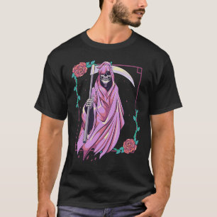 T-shirt Pastel Goth Occult Éffrayant Grim Reaper Ghost Tar