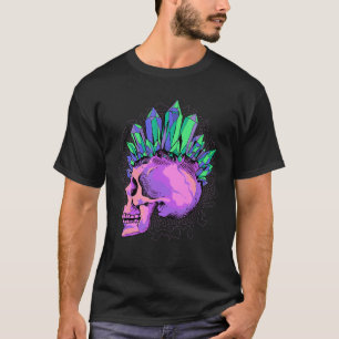 T-shirt Pastel Goth Punk Crâne Cristal Mohawk Rock gothiqu