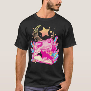 T-shirt Pastel Goth T-Rex Crâne Cristal Croissant Moon Aes