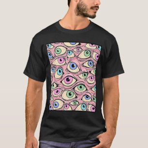 T-shirt Pastel Goth Weirdcore Big Eyeballs Éffrayant A