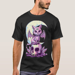 T-shirt Pastel Goth Wiccan Chat Cute Déplaisant Chat et