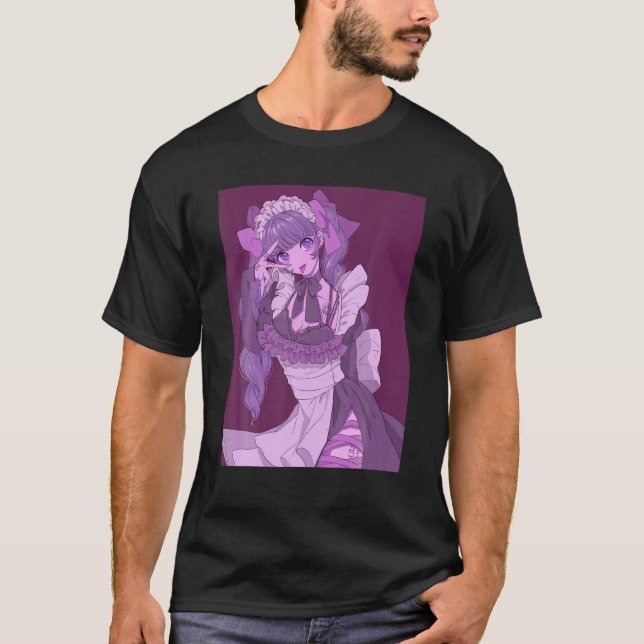 T-shirt Pastel Goth Yami Kawaii Aesthétique Anime Girl (Devant)