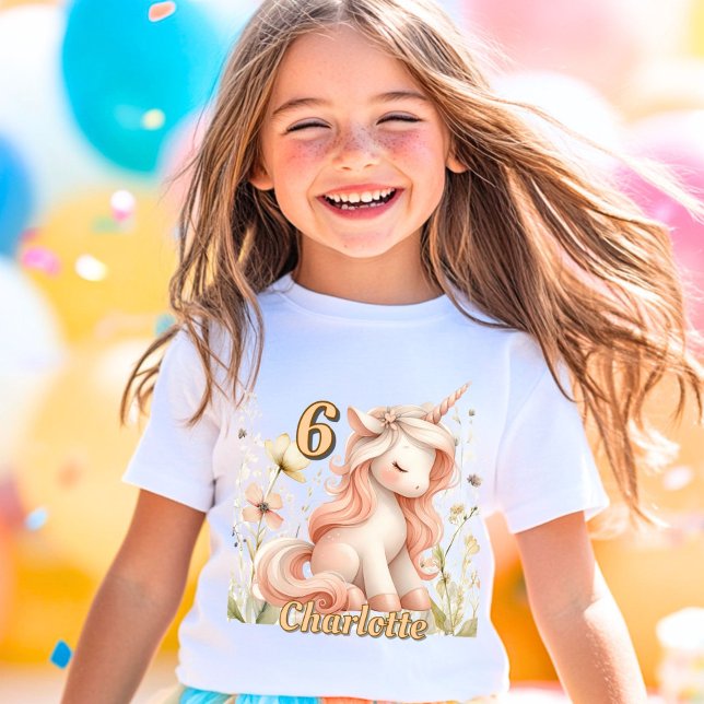 T-shirt Pastel lunatique unicorne fleur sauvage anniversai (Créateur téléchargé)
