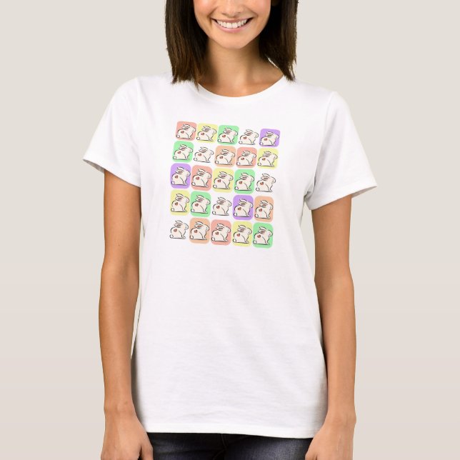 T-shirt Pastel Patchwork Bunnies blancs (Devant)