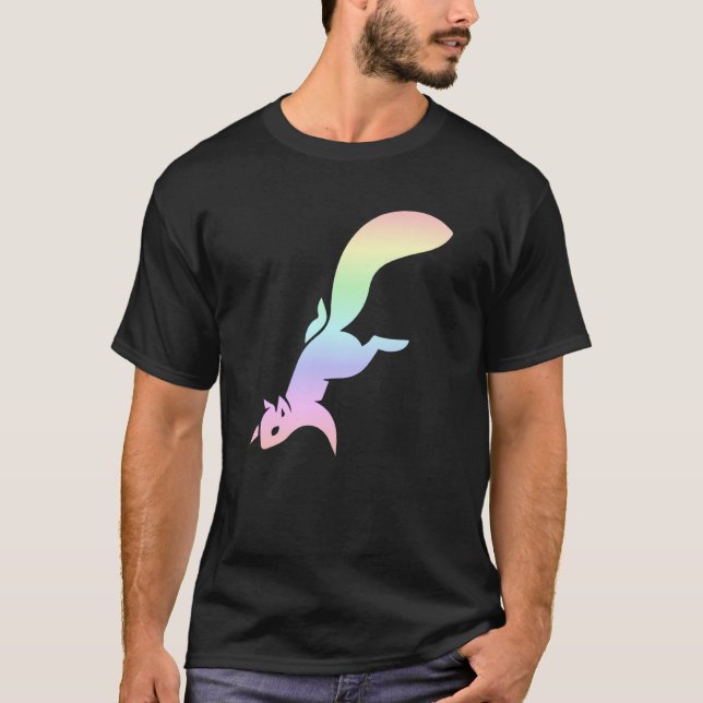 T-shirt Pastel Rainbow Squirrel Silhouette (Devant)