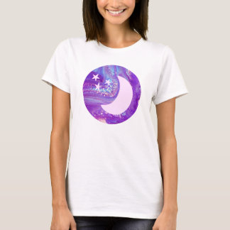 T-shirt Pastel Swirl Circle Moon & Stars Art