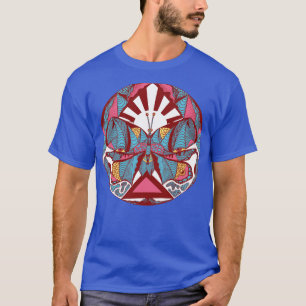 T-shirt Pastel Tones Sunrise Abstrait Papillon