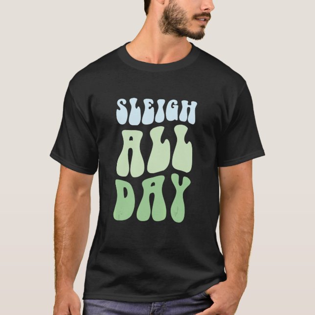 T-shirt Pastel Winter Christmas Sleigh All Day 2 (Devant)