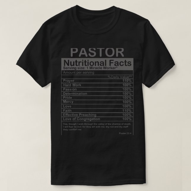T-shirt Pasteur Faits nutritionnels Drôle Pasteur Apprécia (Design devant)