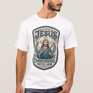 T-shirt Patch brodé Jésus Regardez Patch brodé Jésus