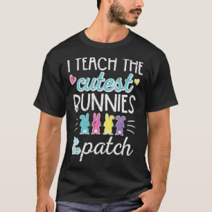 T-shirt Patch de Pâques J'enseigne les lapins les plus mig