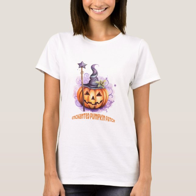 T-shirt Patchs Citrouille enchanté Pastel Halloween (Devant)