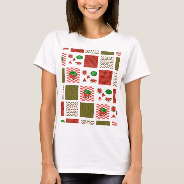 T-shirt Patchwork de pastèque (Devant)