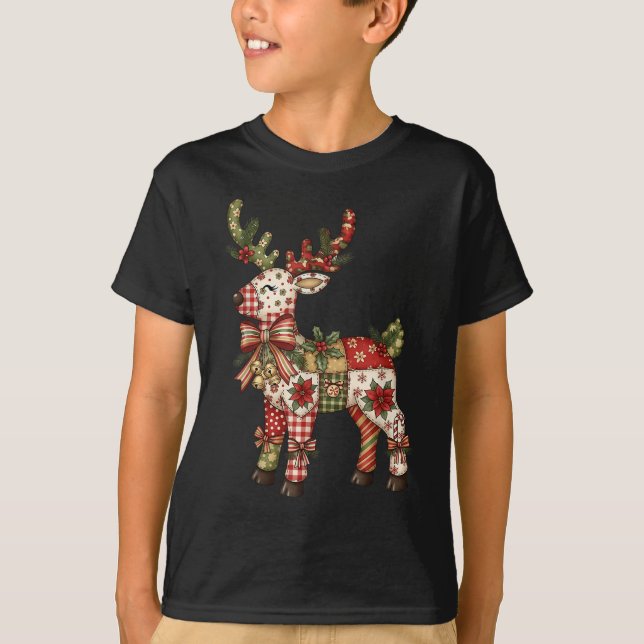 T-shirt Patchwork de rennes Coquette Bow Pajamas de Noël (Devant)