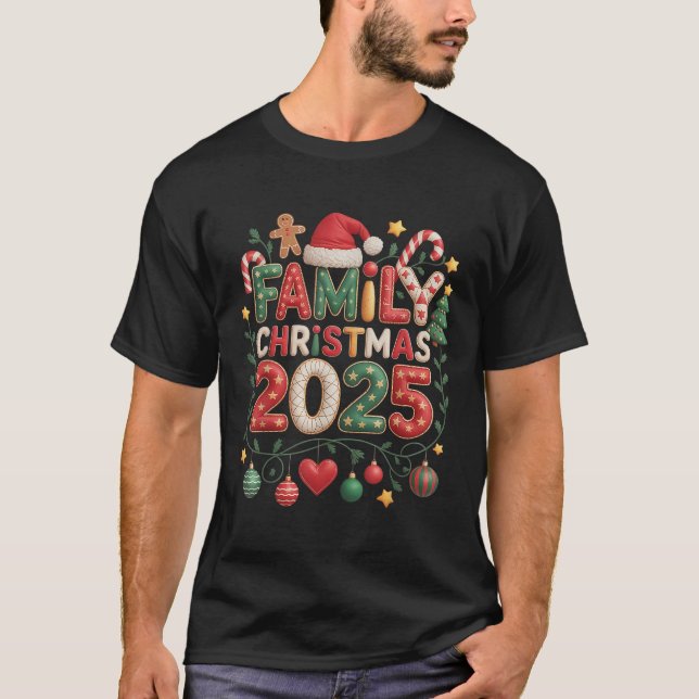 T-shirt Patchwork Family Christmas 2025 Matching (Devant)