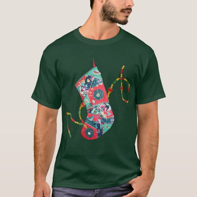 T-shirt Patchwork Noël Stocker (Devant)