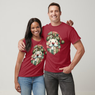 T-shirt Patchwork Santa Folklorique Noël Fantaisiste