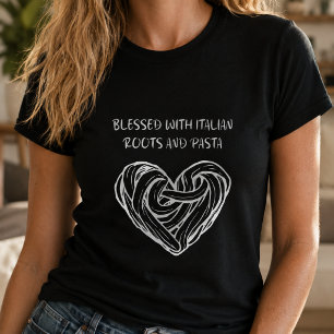 T-shirt Pâtes Héritage Fierté de Racines Italiennes Bénie