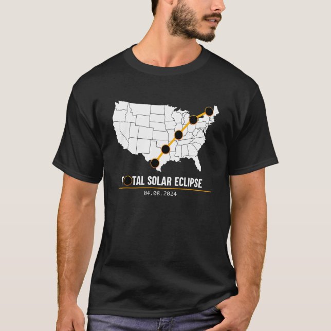 T-shirt Path of Totality Map America Eclipse Shirt April 8 (Devant)
