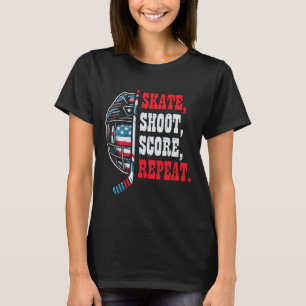 T-shirt Patin à hockey sur glace Shooy Score Joueur Répéte