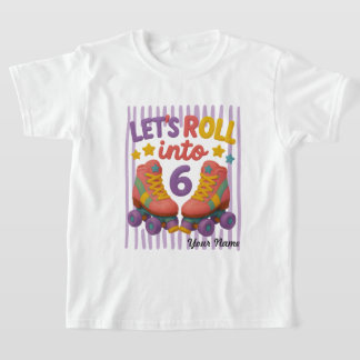 T-shirt Patin à Roulettes Personnalisé 6ème Anniversaire,