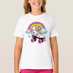 T-shirt Patinage à rouleaux, arc-en-ciel, imprimer étoiles