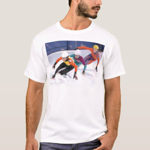 T-shirt Patinage court de vitesse de voie