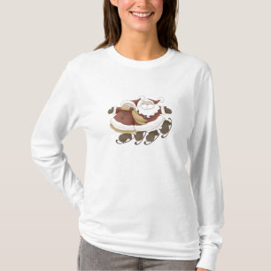 T-shirt Patinage de glace Père Noël et Mme Claus par Trina