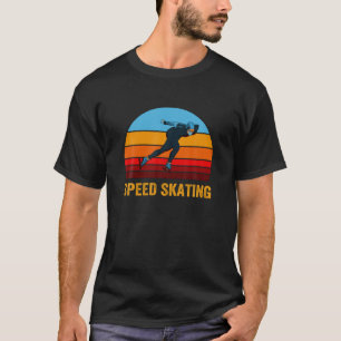 T-shirt Patinage de vitesse du coucher de soleil de style