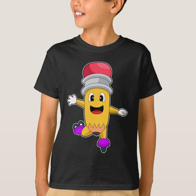 T-shirt Patinage en ligne au crayon Patins à rouleaux (Devant)