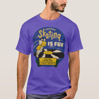 T-shirt Patinage est amusant CamArk Roller Rink Vintage Dé