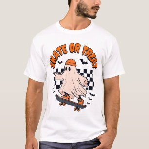 T-shirt Patinage ou traitement du fantôme Halloween