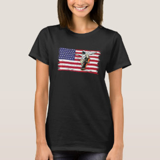 T-shirt Patinage Patinage Usa Us Drapeau Sports Vêtements