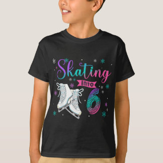 T-shirt Patinage sur glace 6e fête d'anniversaire Famille 