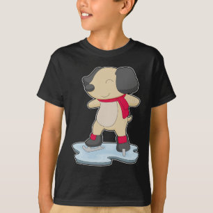 T-shirt Patinage sur glace de chien Patins sur glace