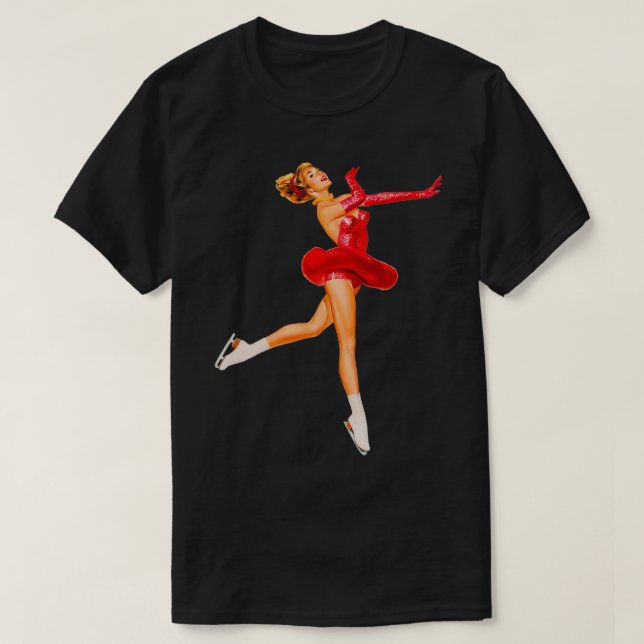 T-shirt Patinage sur glace en rouge (Design devant)