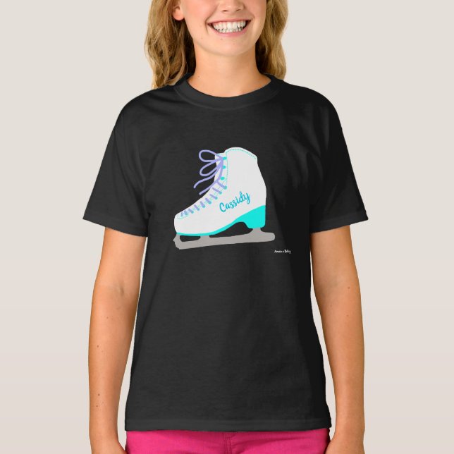 T-shirt Patinage sur glace Personnalisé Filles de patinage (Devant)