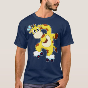 T-shirt Patins à rouleaux de Giraffe Patinage en ligne