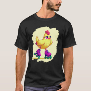 T-shirt Patins à roulettes pour poulets Ferme Animaux Pati
