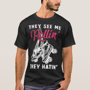 T-shirt Patins À Roulettes vintage Retro Ils Me Voient Rou