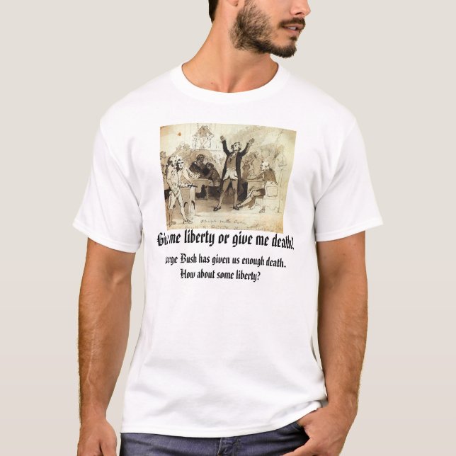 T-shirt Patrick Henry, me donnent la liberté ou me donnent (Devant)